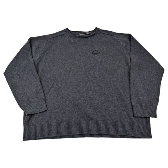 Harley Davidson Gray Knit Pullover‎ Sweater - Picture 1 of 16